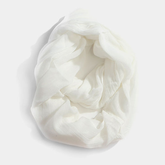 Infinity Cotton Scarf-WHITE