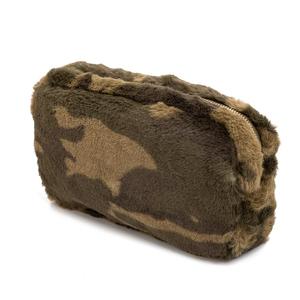 CAMO FAUX FUR MAKEUP BAG