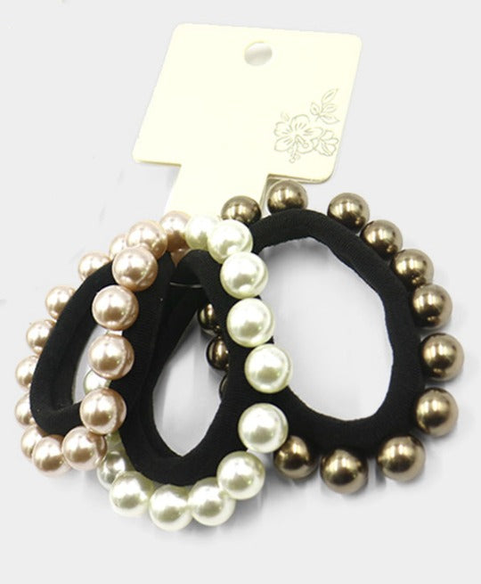 Pearl 10mm Stretch Hair Bands Set of 3