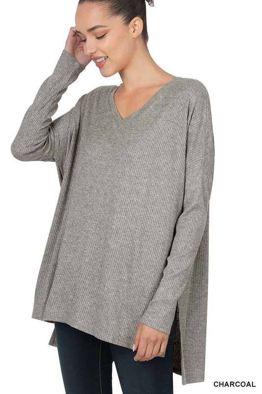 PLUS Size Heather Ribbed Sweater By Vanilla