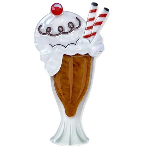 Float On Root Beer Float Brooch-Novelty Pin