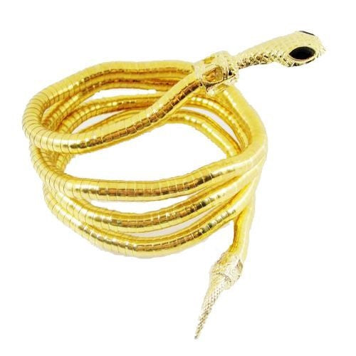 Snake (gooseneck) Open 6mm Long Necklace Gold Tone