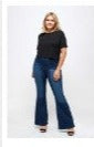 PLUS Size MID-RISE PREMIUM BANDED WIDER FLARE JEANS by Vanilla