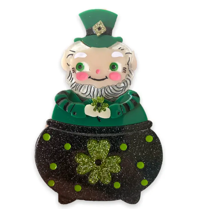 Lucky Leprechaun Brooch-Novelty Pin