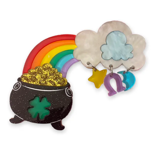 Clover the Rainbow St. Patrick’s Day Brooch-Novelty Pin