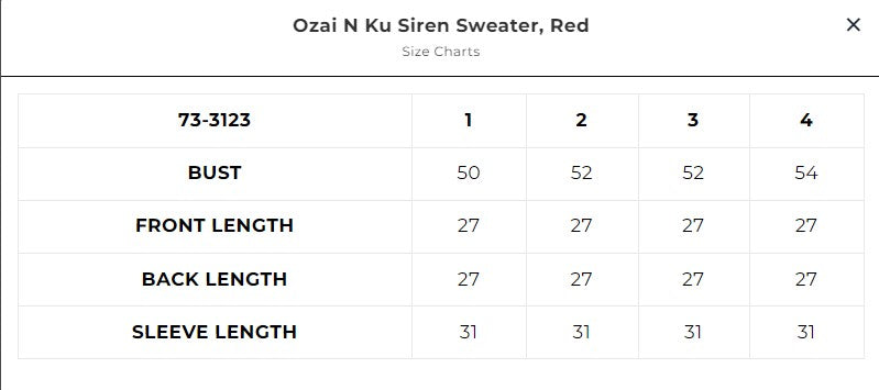 Siren Sweater, Red by Ozai N Ku